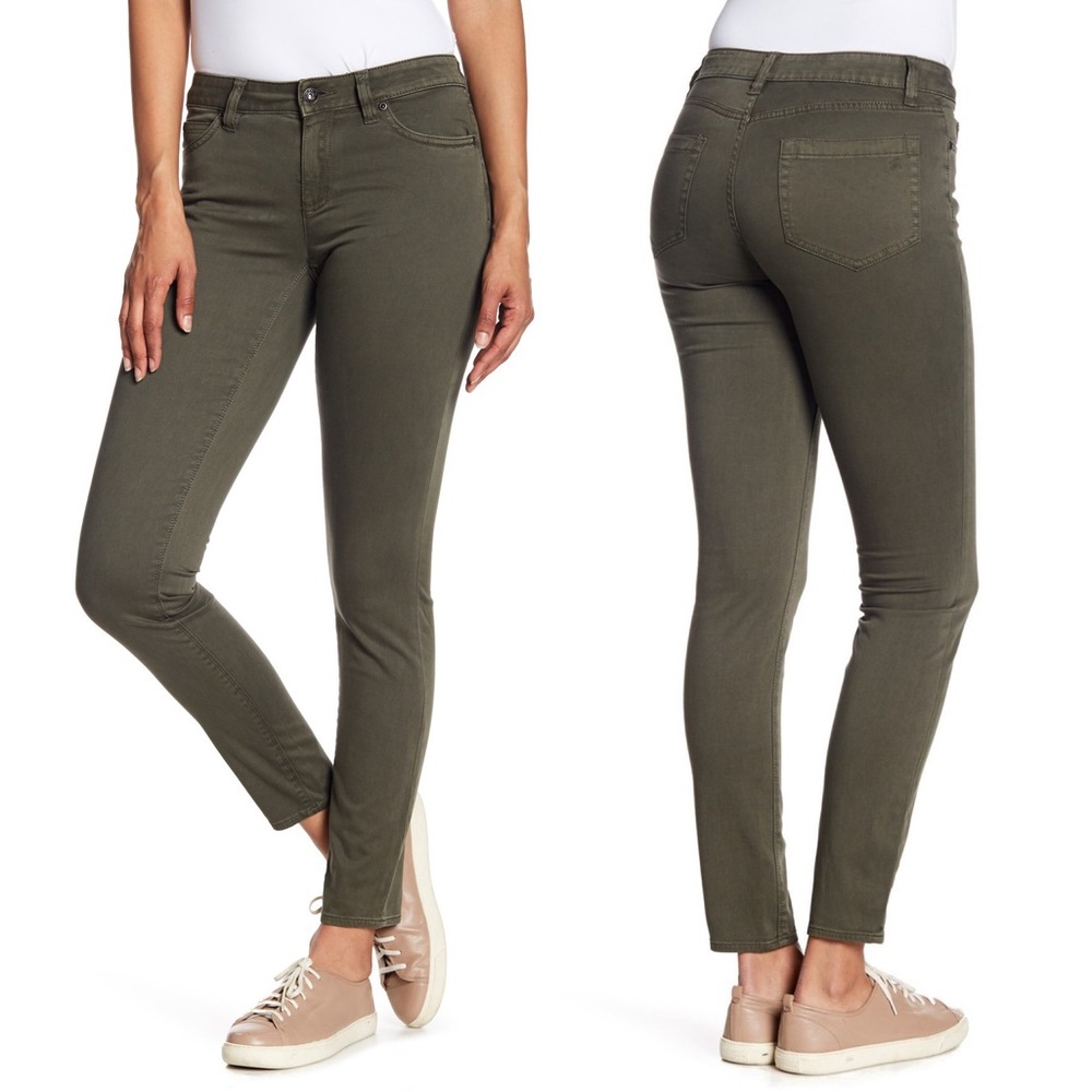 Vince Dark Olive Denim Skinny Ankle Jeans 27